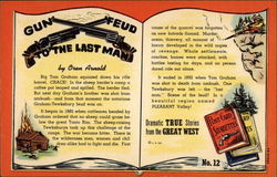 Gun Feud to the Last Man by Oren Arnold Cowboy Western Postcard Postcard