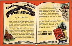 Gun feud "to the last man" by Oren Arnold Postcard