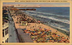 Looking towars Ocean Park from Beach Clubs Santa Monica, CA Postcard Postcard