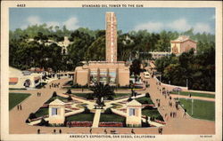 Standard Oil Tower to the Sun Plaza De America - America's Exposition Postcard