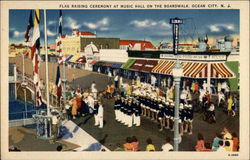 Flag Raising Ceremony at Music Hall on the Boardwalk Postcard