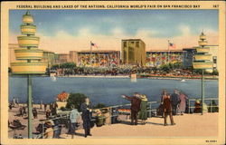 Federal Building and Lakes of the Nations, California world's fair on San Francisco Bay Postcard Postcard