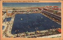 Monte Carlo Swimming Pool Asbury Park, NJ Postcard Postcard