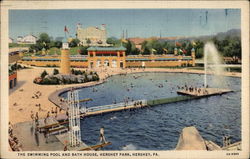 The swimming pool and bath house Hershey, PA Postcard Postcard