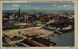 East Ninth Street Pier and Municipal Stadium Postcard