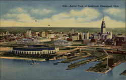 Aerial View of Lakefront Cleveland, OH Postcard Postcard