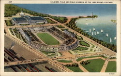 Soldiers Field and Field Museum at the Lakefront Chicago, IL Postcard Postcard