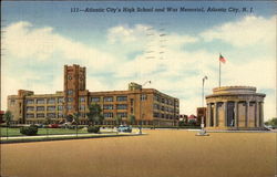 Atlantic City's High School and War Memorial New Jersey Postcard Postcard