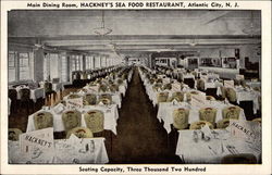 Main Dining Room of Hackney's Seafood Restaurant Postcard