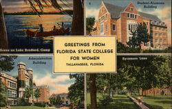 Scenes from Florida State College for Women Tallahassee, FL Postcard Postcard