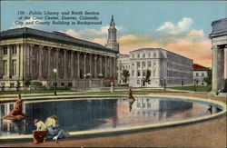 The Public Library From Voorhees Pool Denver, CO Postcard Postcard