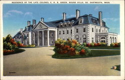 Residence of the Late Colonel E.H.R. Green, Round Hills So Dartmouth, MA Postcard Postcard