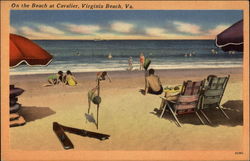 On the Beach at Cavalier Virginia Beach, VA Postcard Postcard