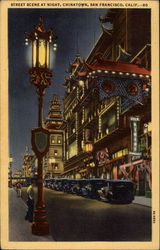 Chinatown at Night San Francisco, CA Postcard Postcard