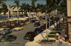 Exclusive Shopping District in Miami Beach Florida Postcard Postcard