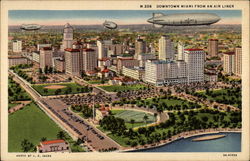 Downtown Miami From an Air Liner Florida Postcard Postcard