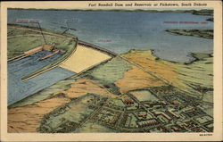 Fort Randall Dam and Reservoir Pickstown, SD Postcard Postcard