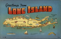 Greetings From Long Island New York Postcard Postcard