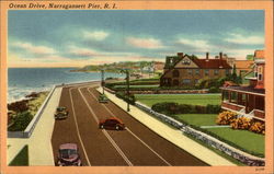 Ocean Drive Narragansett Pier, RI Postcard Postcard