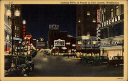 Looking North on Fourth at Pike Seattle, WA Postcard Postcard