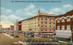 905-Sixteeth Street (Lincoln Way) and Business District Postcard