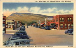 Main Street and Business District Cody, WY Postcard Postcard