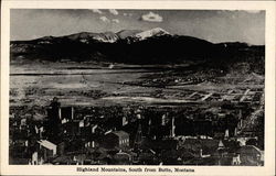 Highland Mountains South from Butte Montana Postcard Postcard