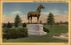 Statue of "Fair Play," Elmendorf Farm Postcard