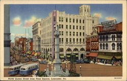 North Queen Street from Penn Square Lancaster, PA Postcard Postcard