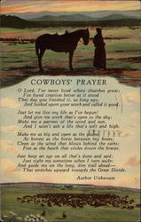 Cowboys' Prayer Cowboy Western Postcard Postcard