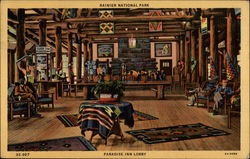 Ranier National Park Paradise Inn Lobby Postcard