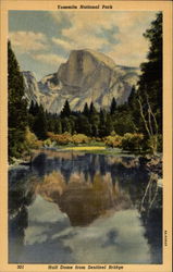 Yosemite National Park, Half Dome from Sentinel Bridge Postcard Postcard