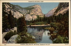 Mirror Lake and Mt. Watkins at Yosemite Valley National Park Yosemite National Park Postcard Postcard