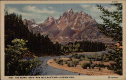 The Grand Teton from Dead Man's Bar Jackson, WY Postcard Postcard