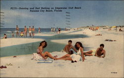 Sunning and Surf Bathing on Edgewater Gulf Beach Panama City Beach, FL Postcard Postcard