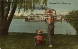 Mississippi River, Clinton, Iowa Postcard Postcard