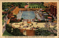 The Ambassador Hotel, Crystal Plunge and Suntan Beach Los Angeles, CA Postcard Postcard