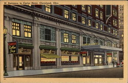 Entrance to Carter Hotel Cleveland, OH Postcard Postcard