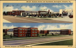 Business Section and Apartments Kecoughtan, VA Postcard Postcard