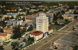 Aerial View, City Hall in Foreground Miami Beach, FL Postcard Postcard