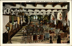 Cloister Music Room, Mission Inn Postcard