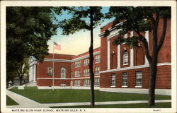 Watkins Glen High School New York Postcard Postcard