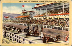 Grand Stand and Club House, Agua Caliente Jockey Club Tijuana, Mexico Postcard Postcard