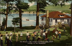 74-Word of Life Island on Schroon Lake, N.Y. Activity on the Waterfront New York Postcard Postcard