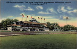 Saratoga Raceway Club House, Grand Stand, Administration Building and Paddock Postcard