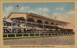 Grand Stand, showing Crowds, Pimlico Race Track Postcard