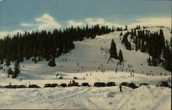 Skiers At The Summit of Berthoud Pass Postcard