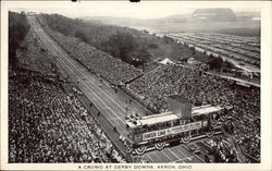 A Crowd at Derby Downs Akron, OH Postcard Postcard