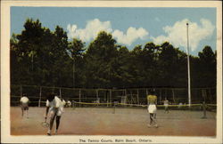 The Tennis Courts, Balm Beach, Ontario Postcard