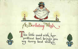 The Little Maid: A Birthday Wish Postcard